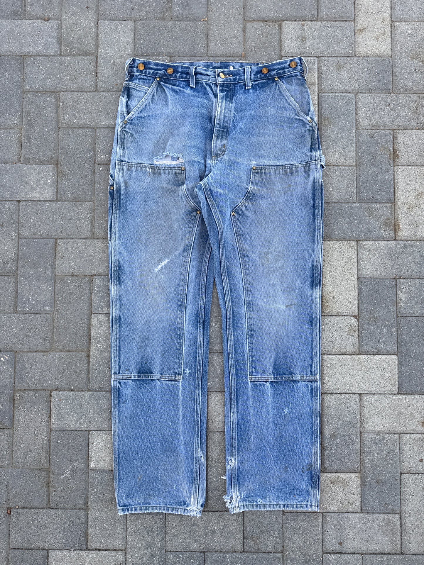 (36x34) Carhartt B07 Distressed Double-Knee Denim Pants
