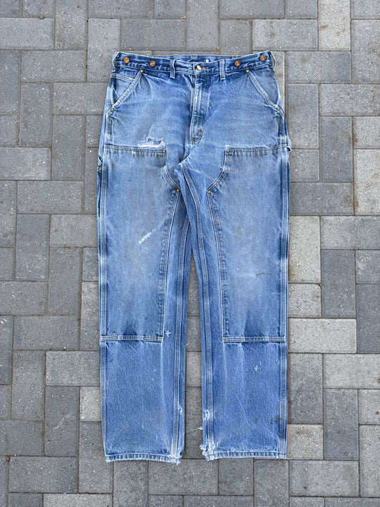 (36x34) Carhartt B07 Distressed Double-Knee Denim Pants