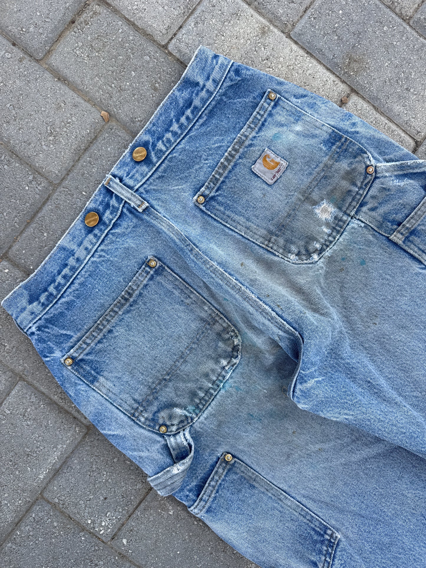 (30x34) Vintage Carhartt B07 Distressed Double-Knee Denim Pants
