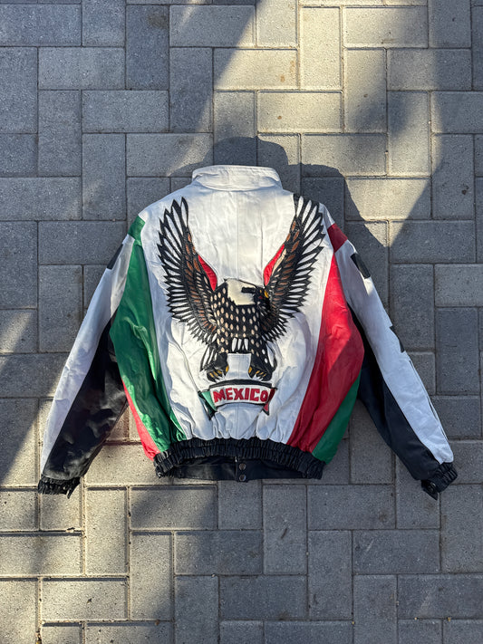 (L) Vintage Mexico Reversible Eagle Leather Jacket