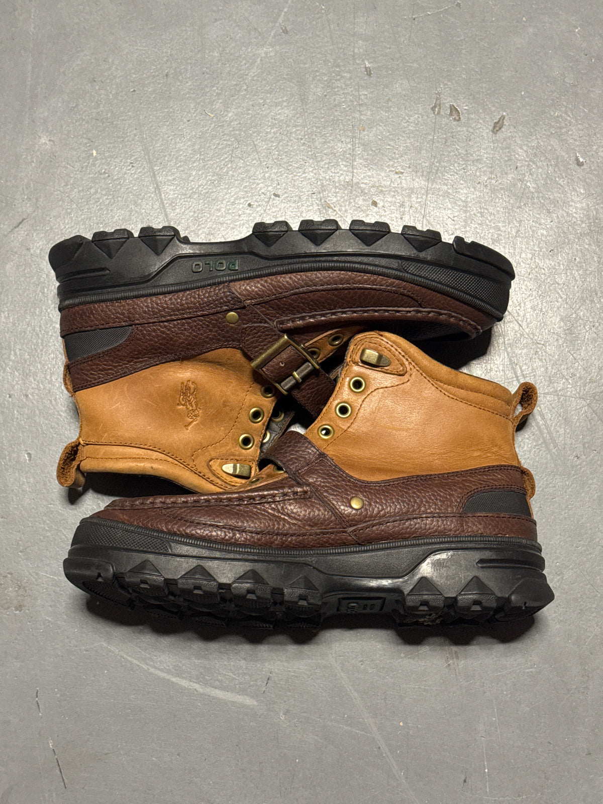(9) Polo Ralph Lauren Andres III Pitstop/Leather Boots