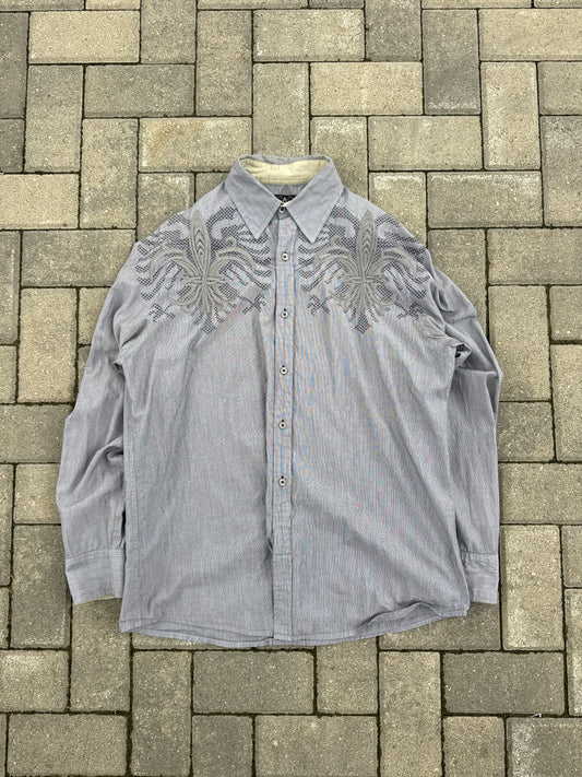 (XL) Roar Pinstripe Y2K Button-Up Shirt