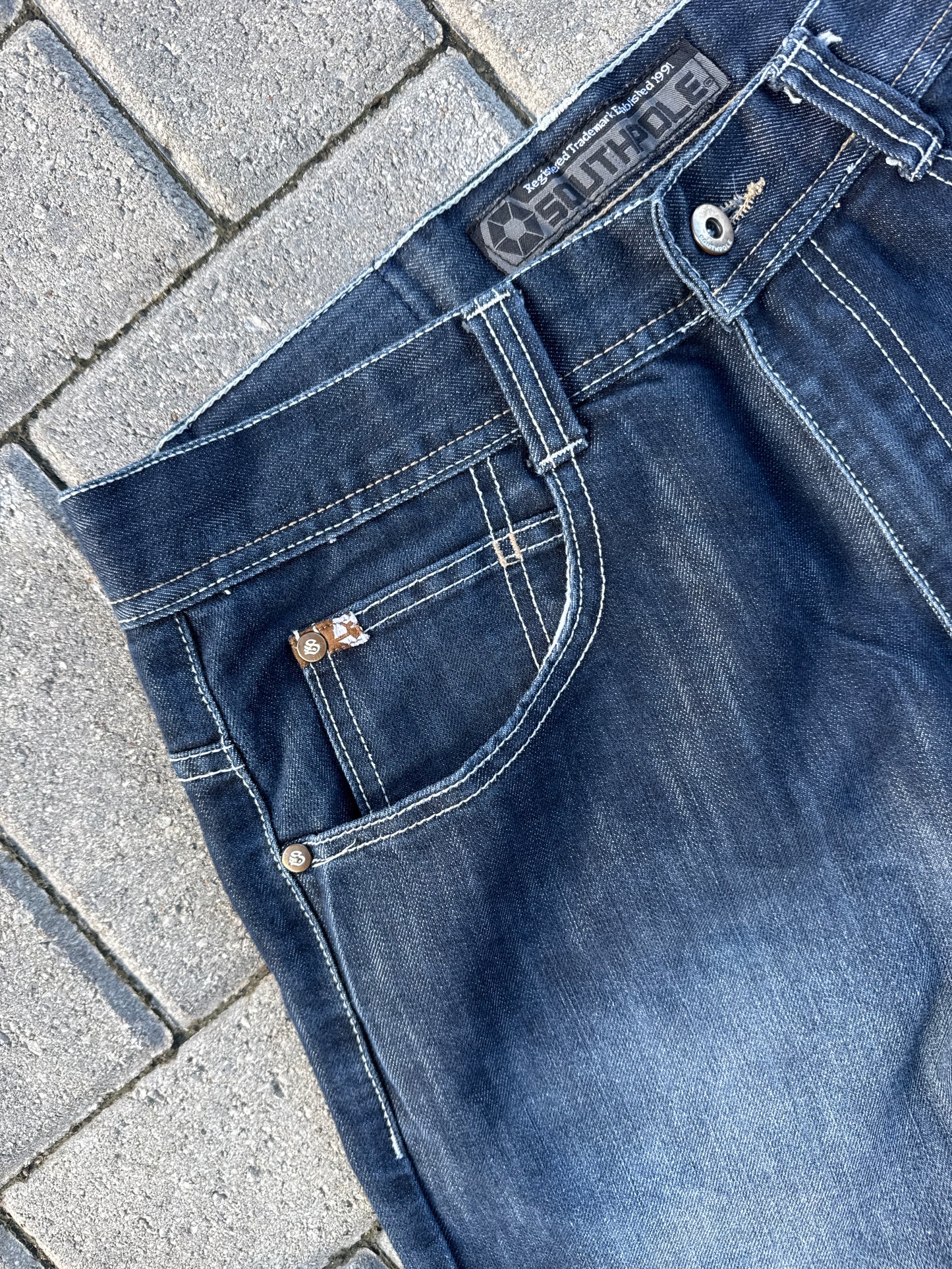 (34x32) SouthPole Brown Tab Y2K Denim Pants