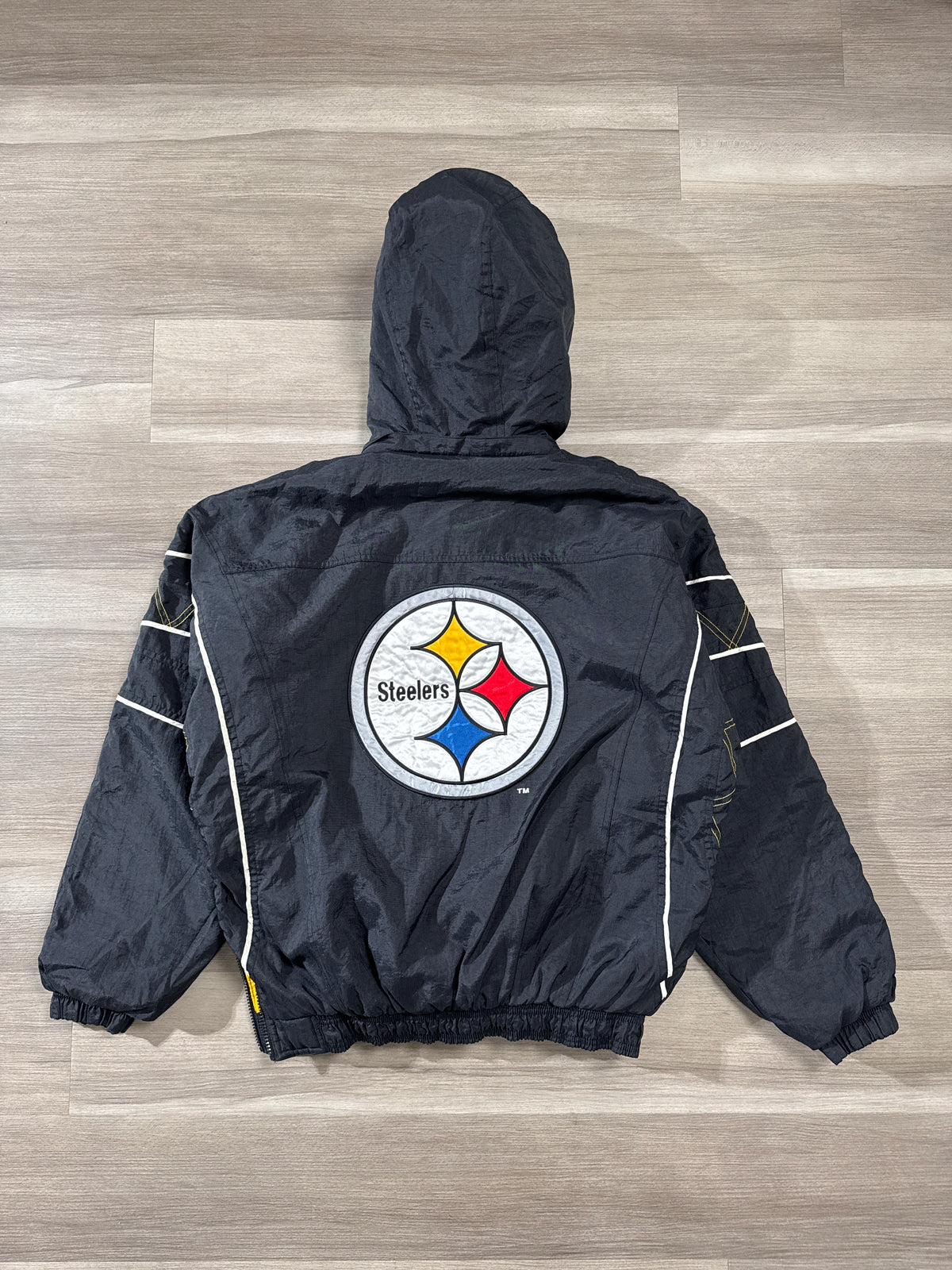 (M) Vintage Proline Starter Pittsburgh Steelers Zip-up Puffer Jacket