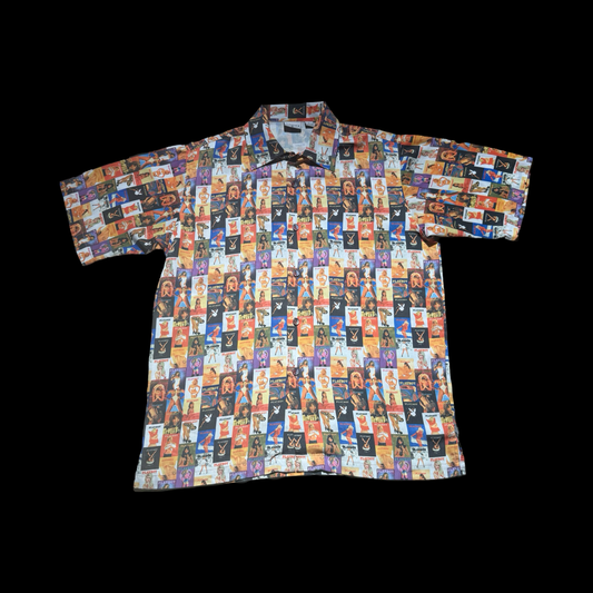 (L) Y2K Playboy Magazine Cover Button Up