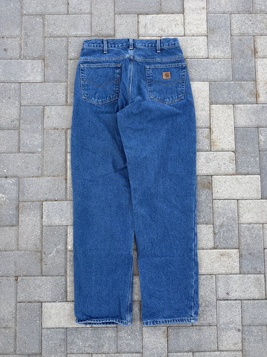 (33x34) Vintage Carhartt B172 Flannel Lined Denim Pants