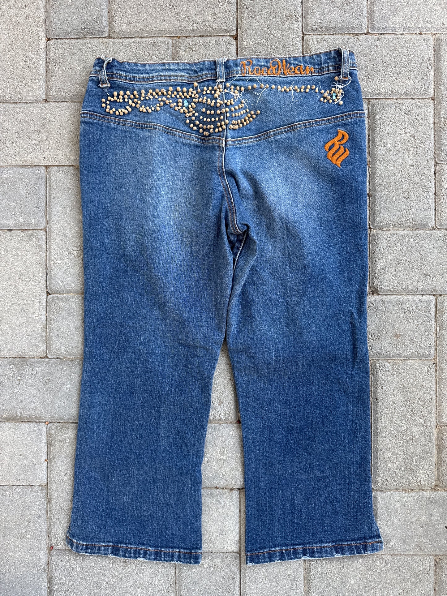 (28x32) Roca Wear Beaded Women Capris Denim Pants