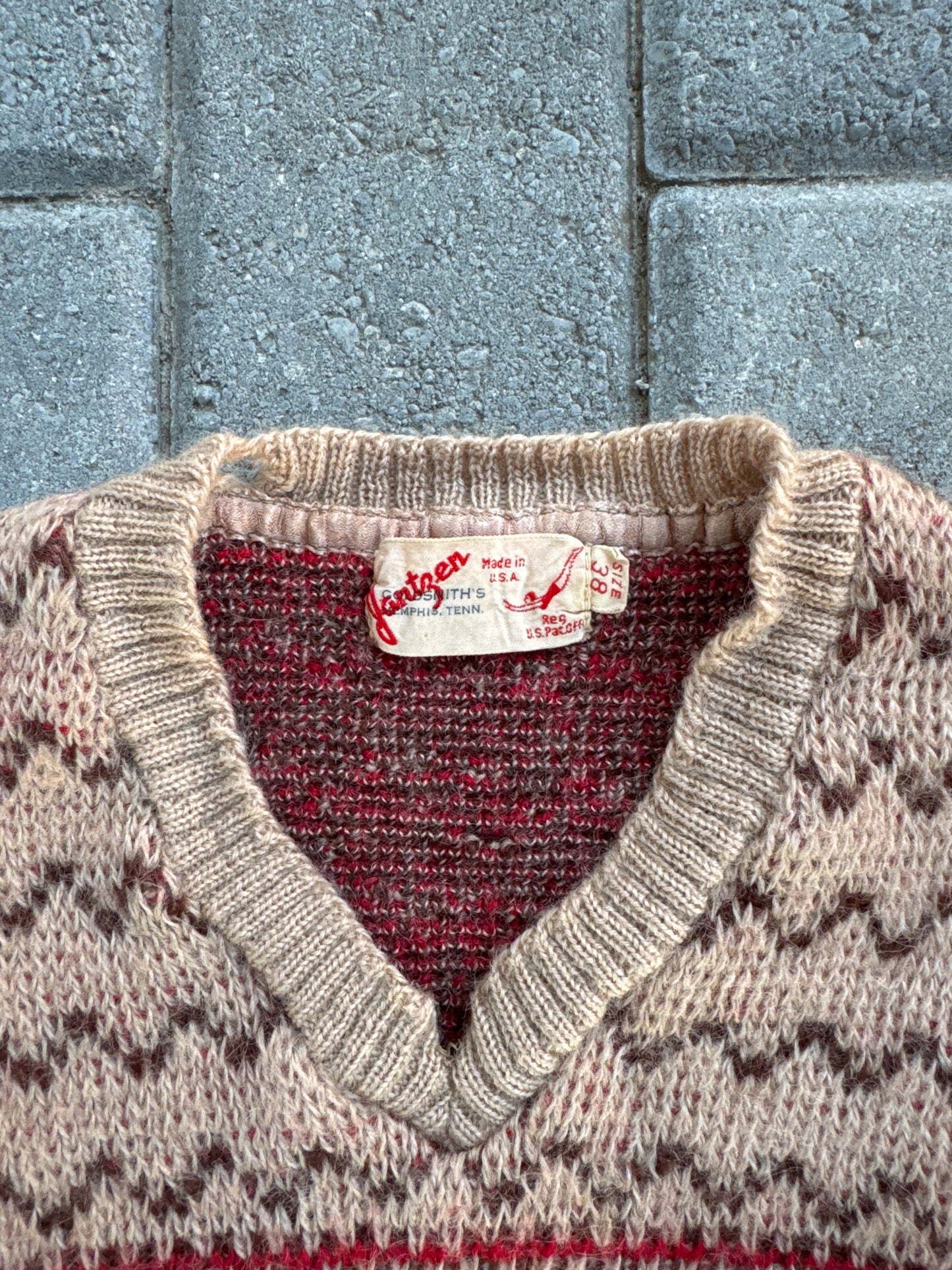 (M) True Vintage Jantzen 1940s Thunderbird Wool Sweater