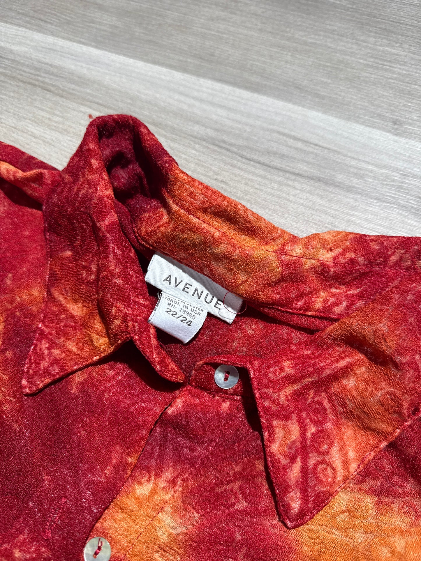 (M) Vintage Unisex Sheer Dress Shirt