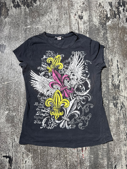 (S/M) Y2K Appropriate Behavior Bedazzled Tee