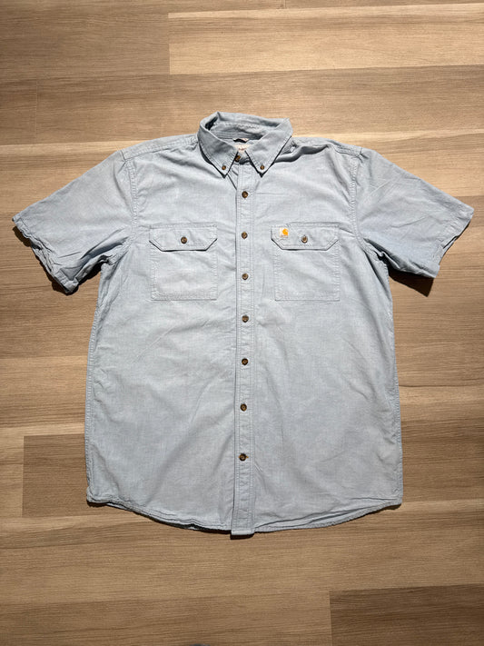 (L) Baby Blue Carhartt Button Up