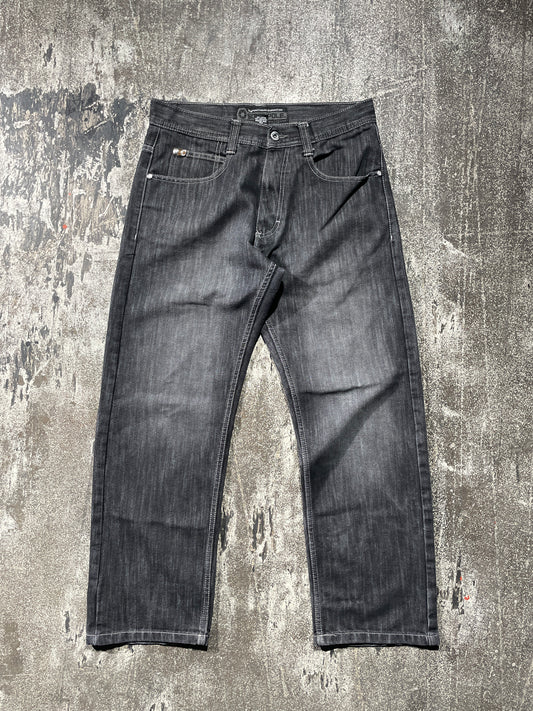 (32x30) SouthPole Charcoal Denims Brown Tab