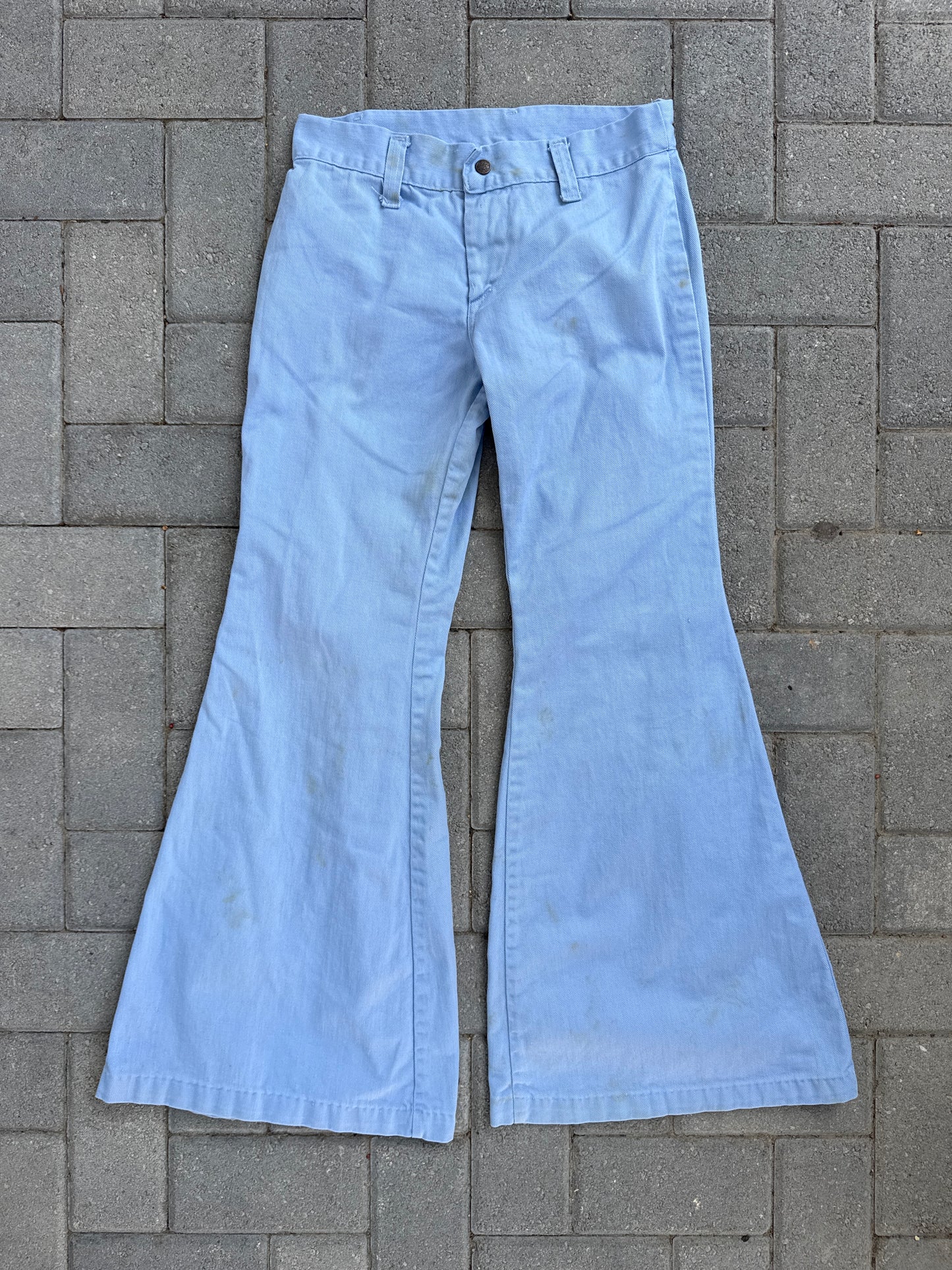 (28x30) Vintage 70s Baby Blue Bell Bottom Pants