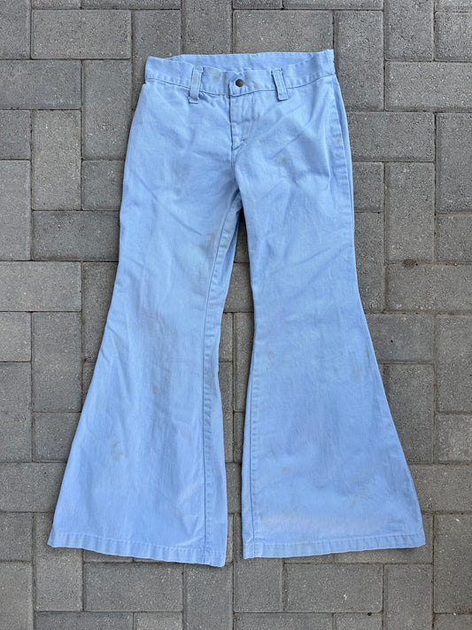 (28x30) Vintage 70s Baby Blue Bell Bottom Pants