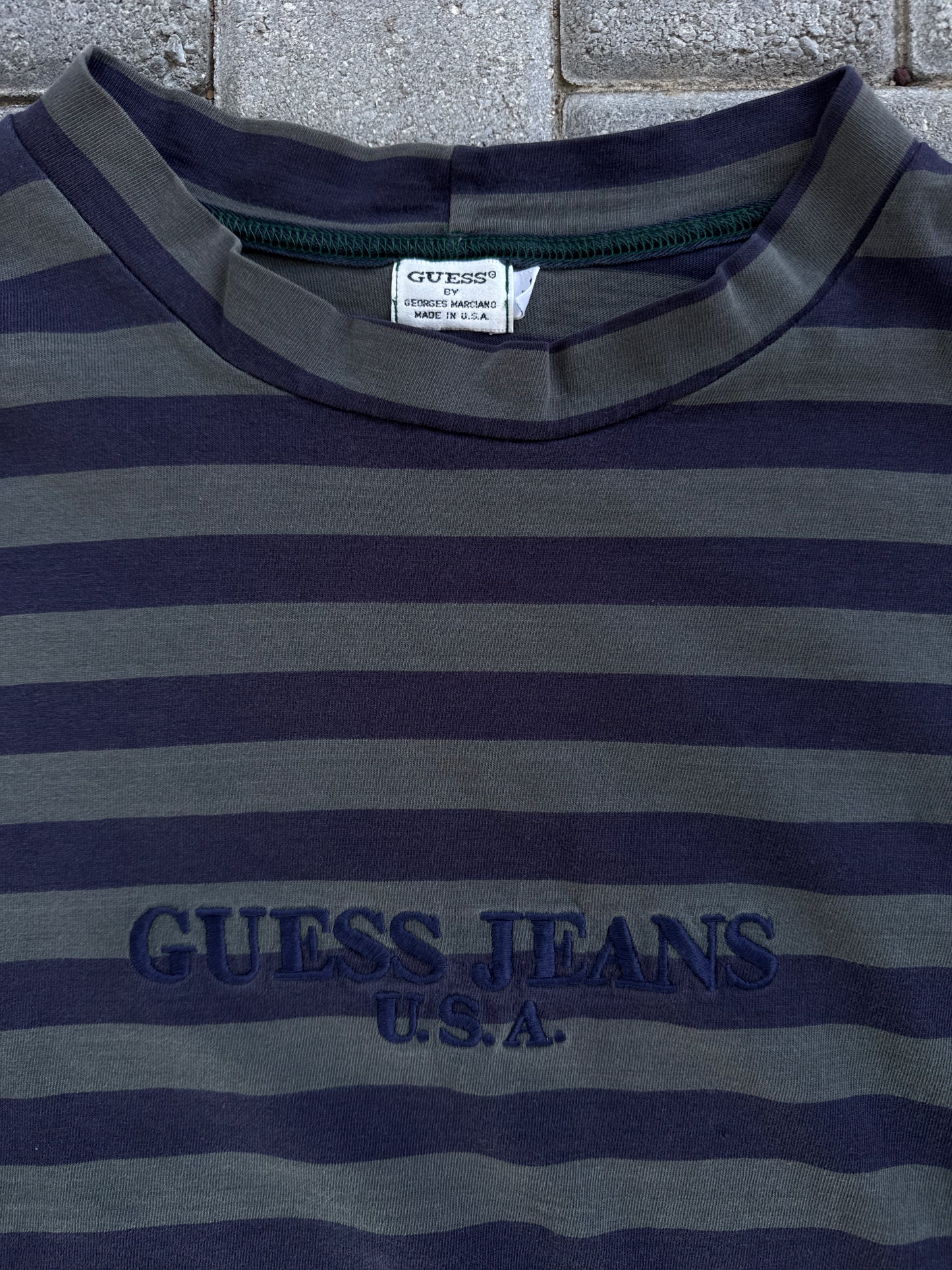 (XL) 90s Vintage Guess Jeans Stripped Long Sleeve