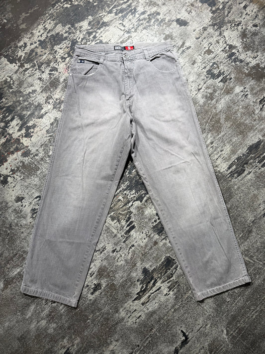 (36x34) SouthPole Wolf Gray Navy Tab Pants