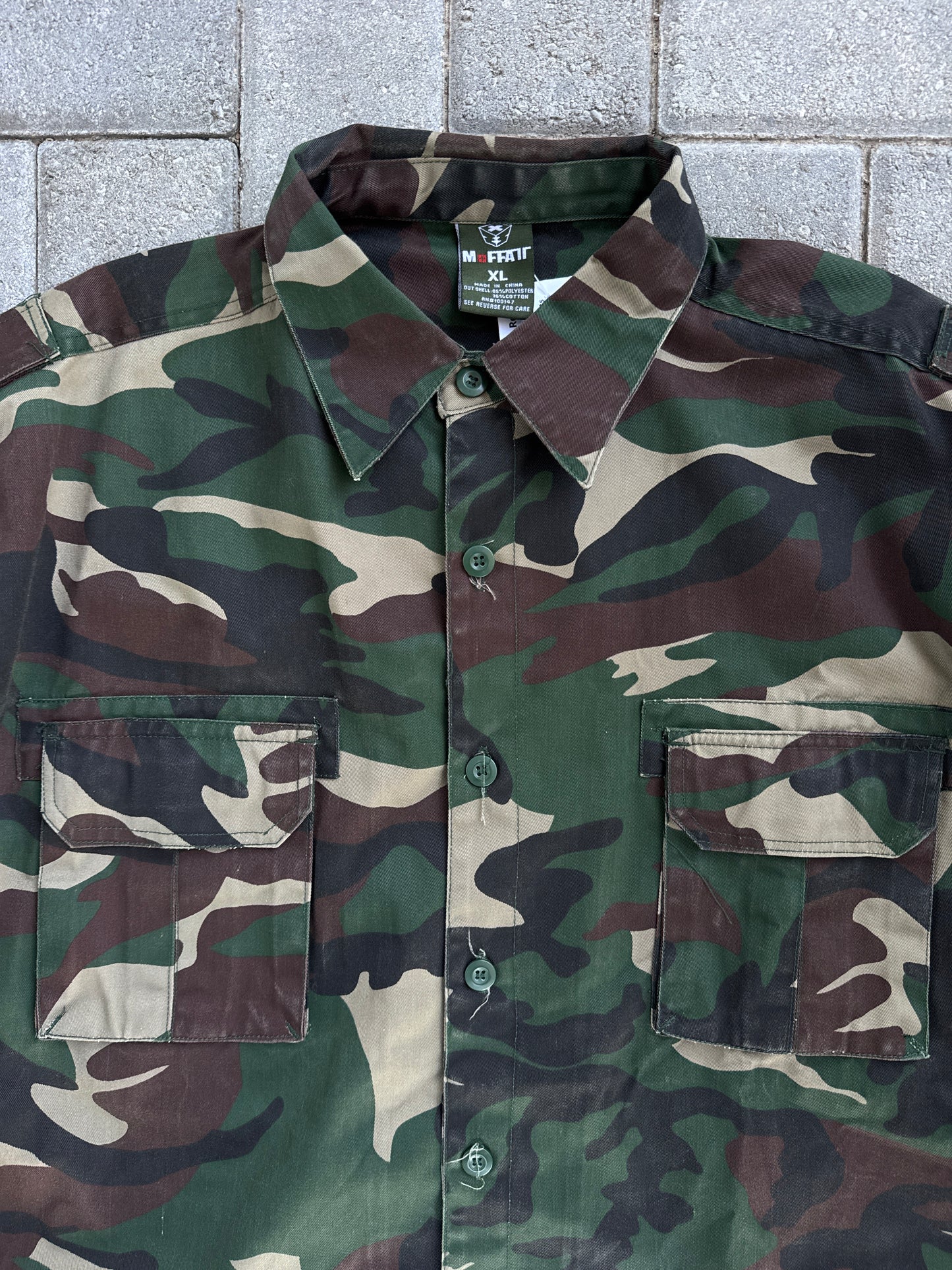 (XL) Y2K M.FFATT Army Camo Button-Up