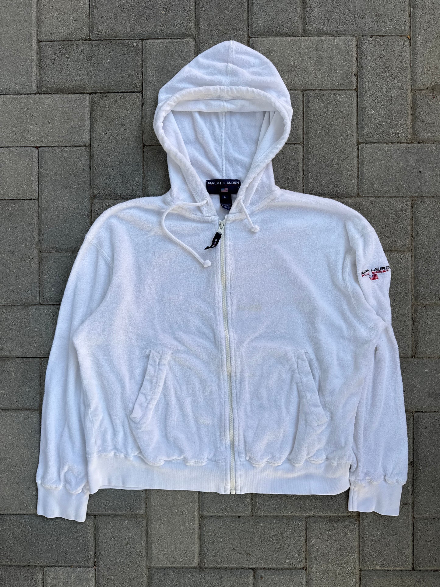 (M) Ralph Lauren Sport White Hoodie