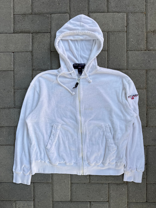 (M) Ralph Lauren Sport White Hoodie