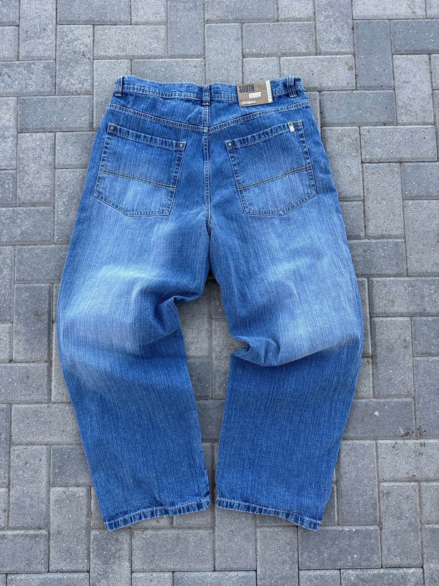 (40x34) SouthPole Cream Tab Denim Pants
