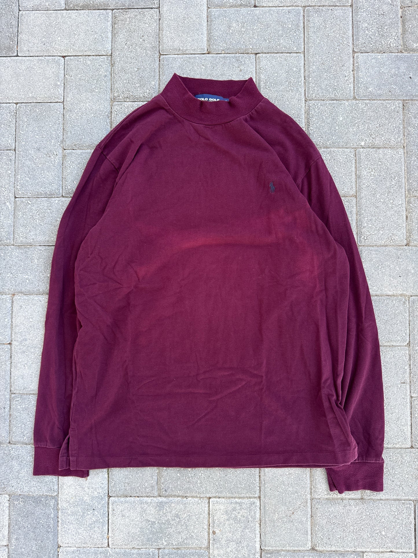 (L) Polo Golf Ralph Lauren Maroon Turtle-Neck Long Sleeve