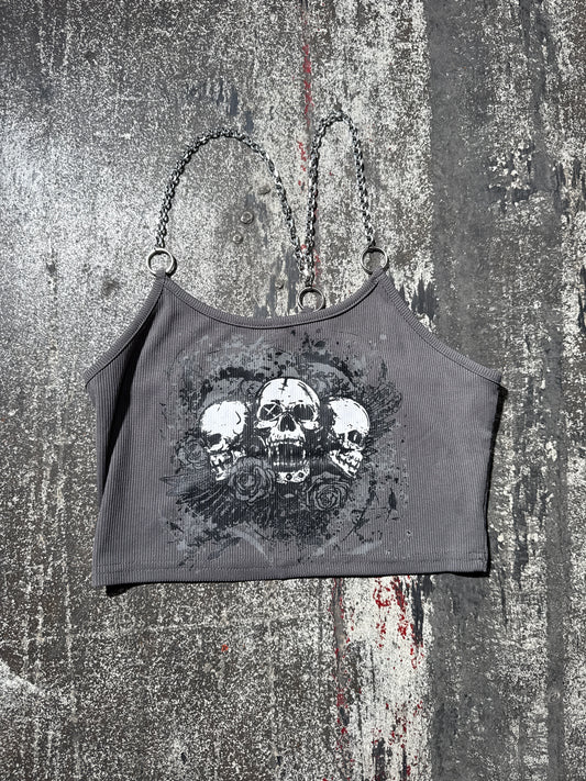 (S) Skulls Chained Crop Top