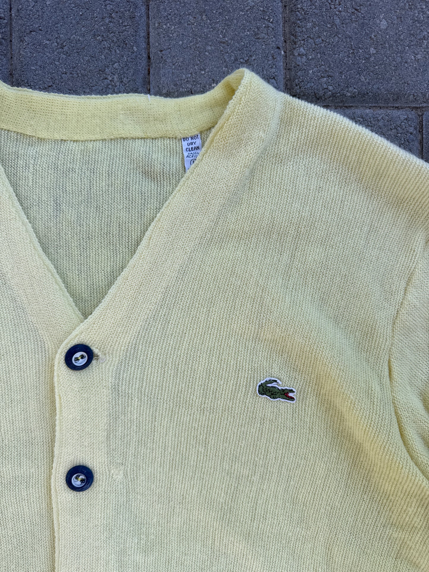 (L) Vintage Lacoste Pastel Yellow Cardgin