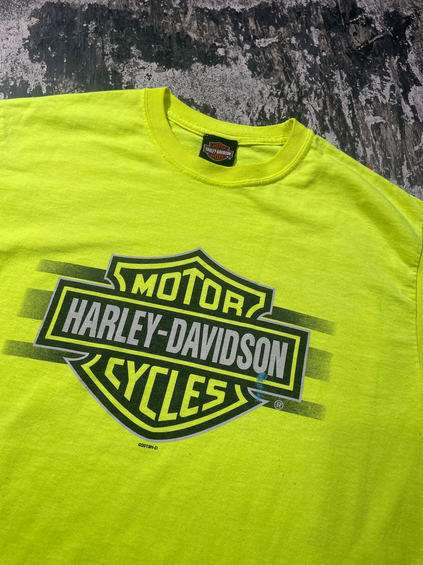 (M) Harley Davidson Neon DFW Long Sleeve T-shirt
