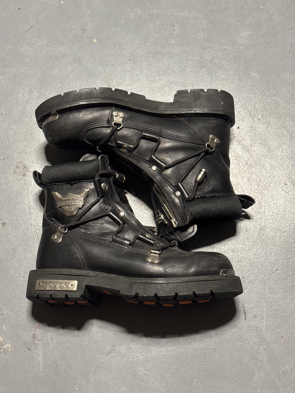 (9) Harley Davidson Men’s Brake Light Motorcycle Round Toe Boots