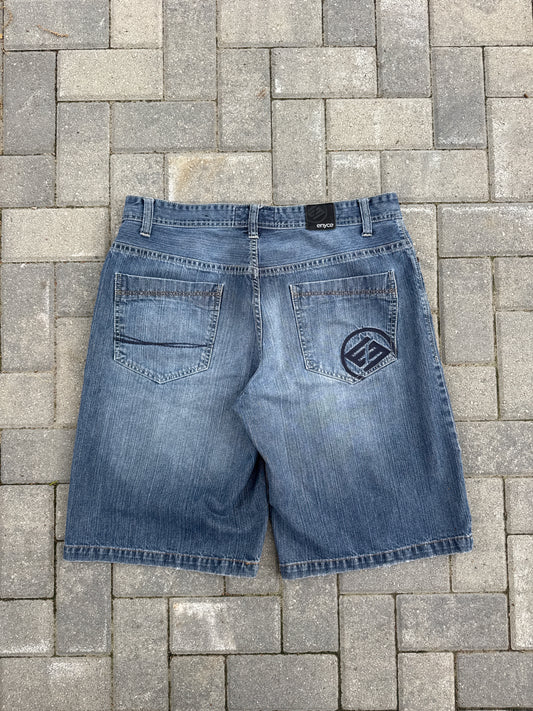 (38) Enyce Embroidered Pockets Y2K Skater Jorts