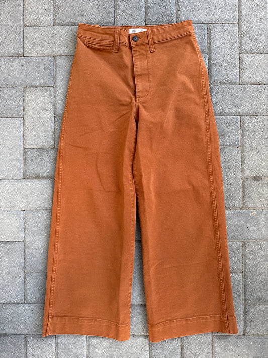 (27x28) Madewell Khaki Orange Dungaree Bagyy Women Pants