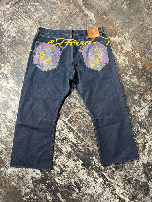 (42x32)Ed Hardy Screaming Skulls Denim