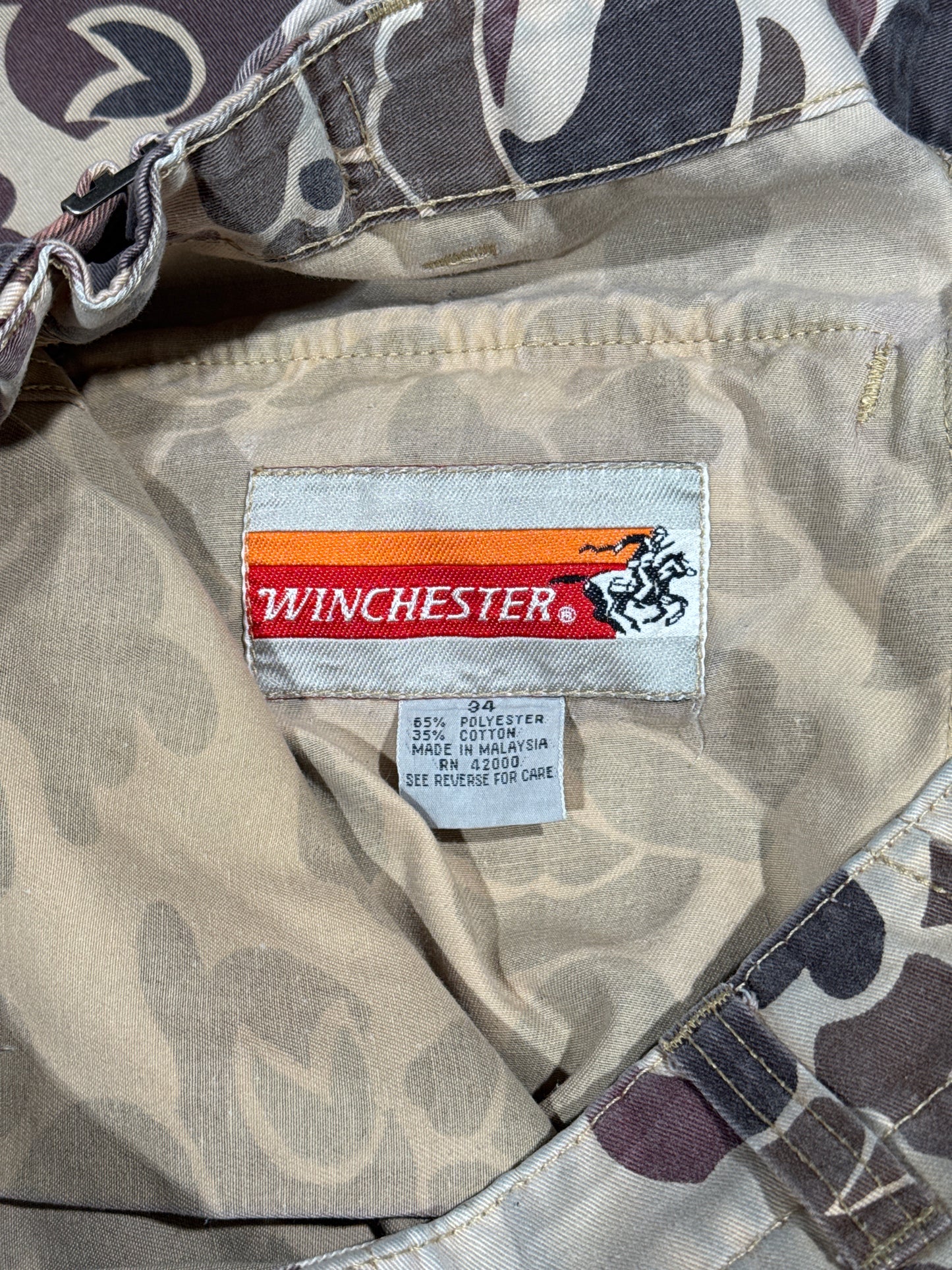 (34x32) Vintage Winchester Duck Camo Double-Knee Pants