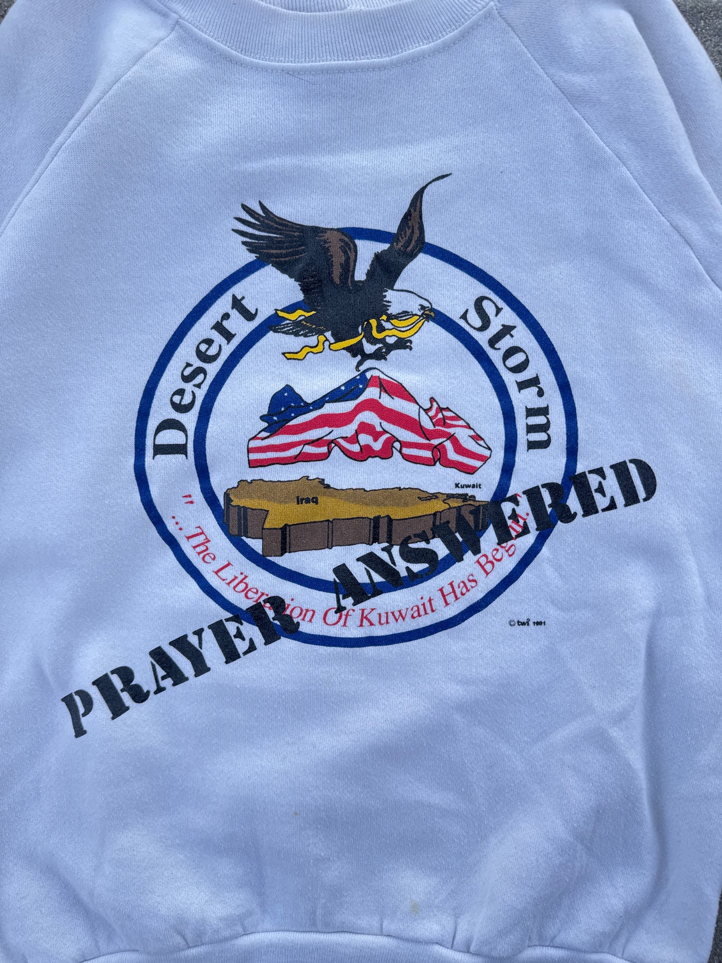 (L) Vintage 1991 Desert Storm Prayer Answered Crewneck
