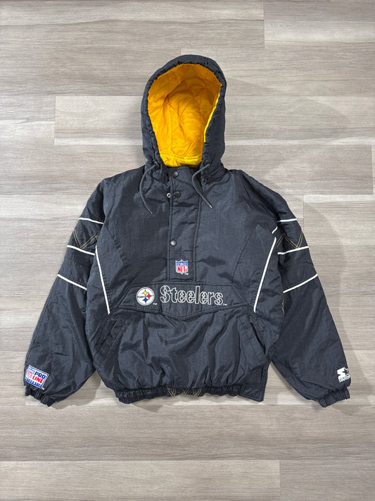 (M) Vintage Proline Starter Pittsburgh Steelers Zip-up Puffer Jacket