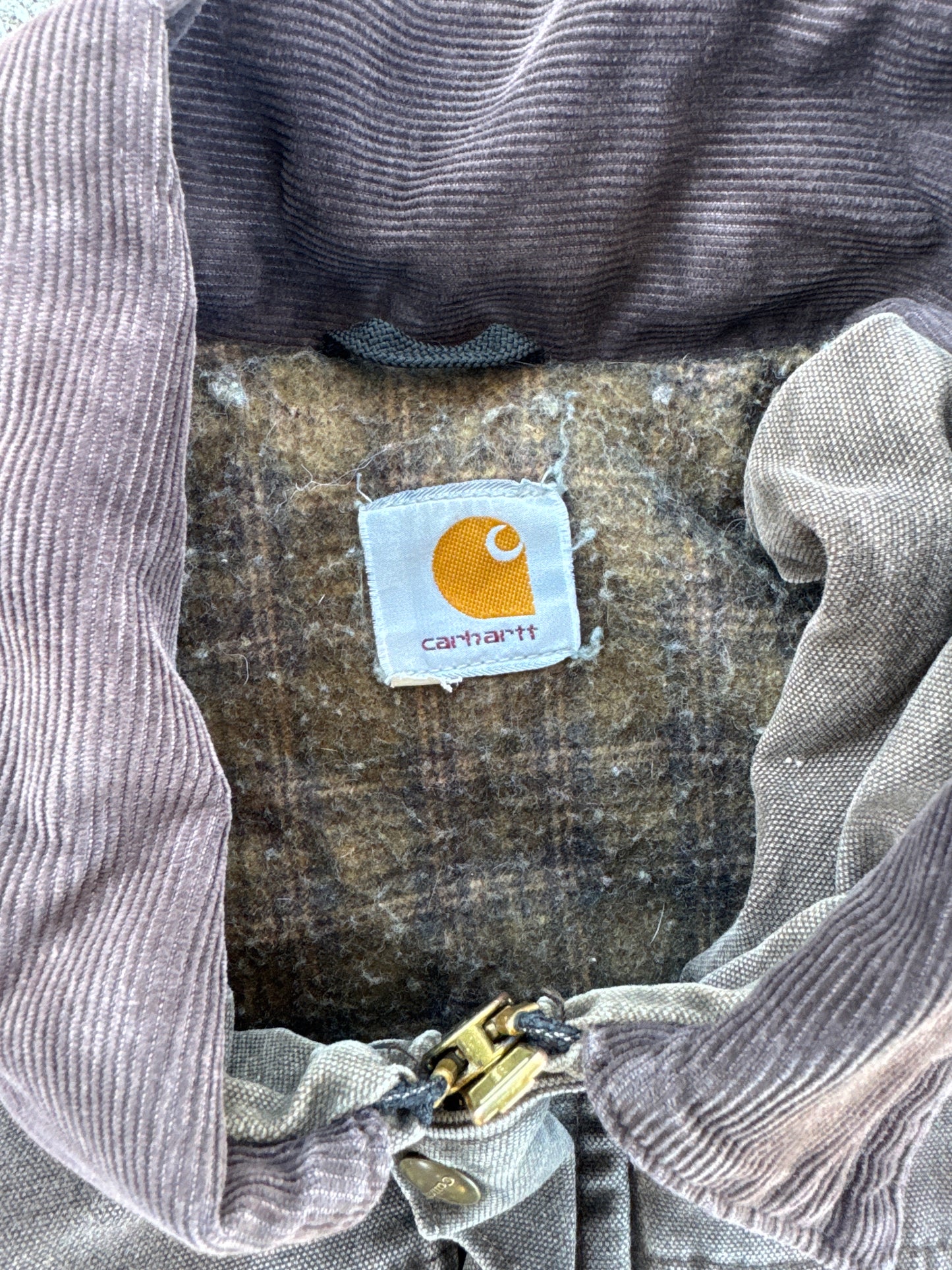 (XLT) Sunfaded Brown Distressed Carhartt Trench Coat