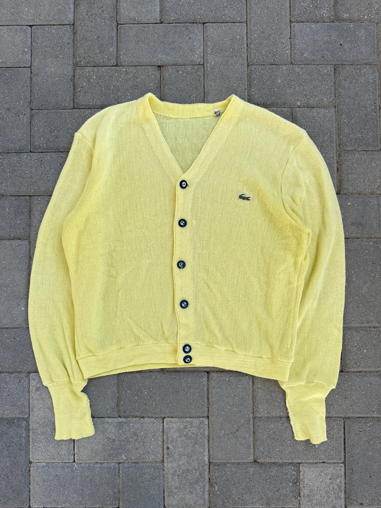 (L) Vintage Lacoste Pastel Yellow Cardgin