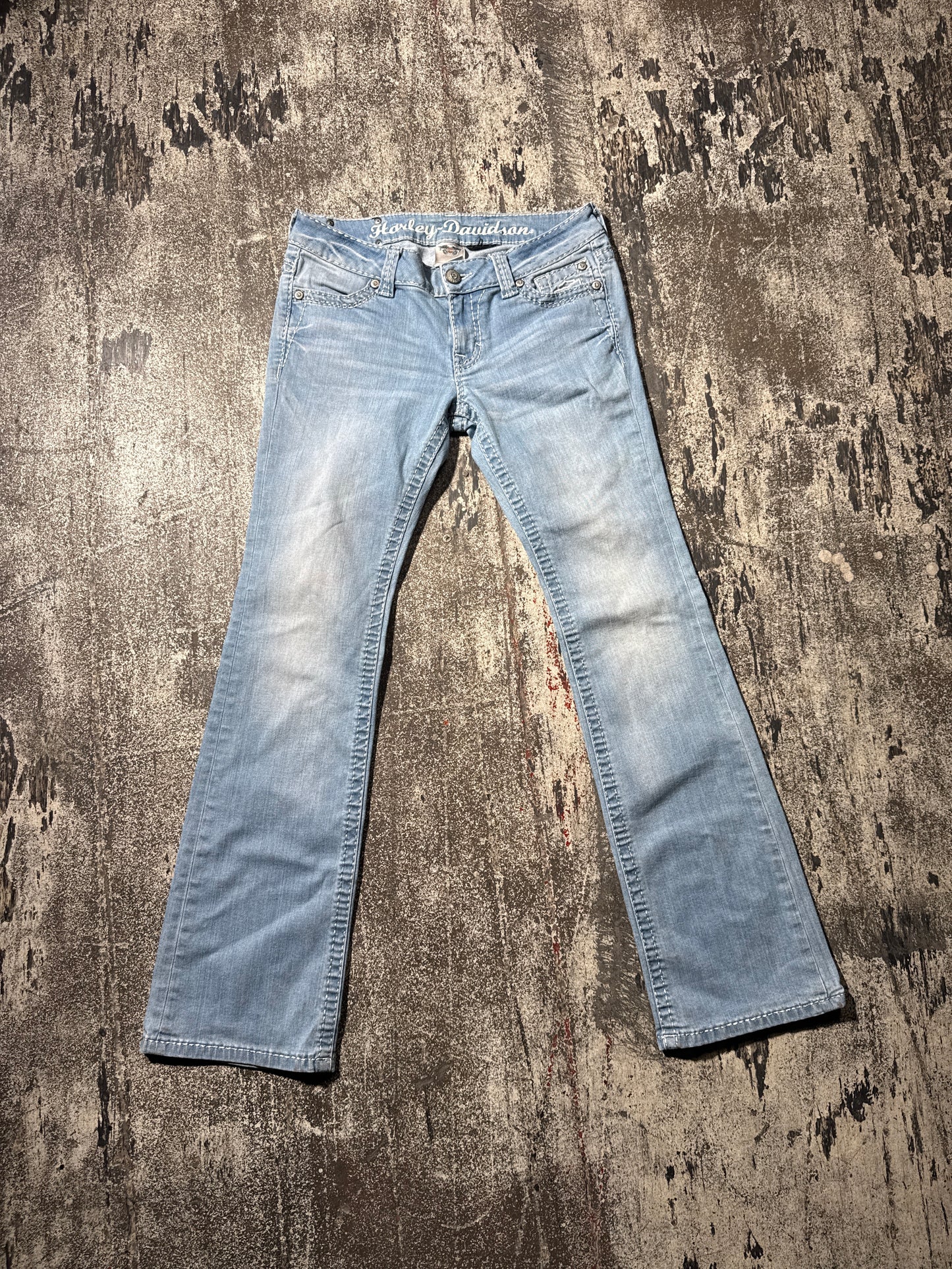 (4) Harley Davidson Skull Pockets Women Jeans