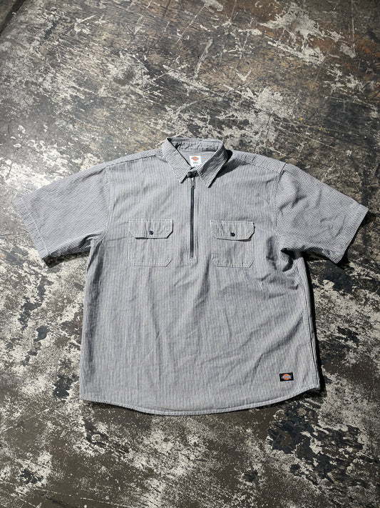 (2XL) Dickies Pin Strip Half Zip Polo