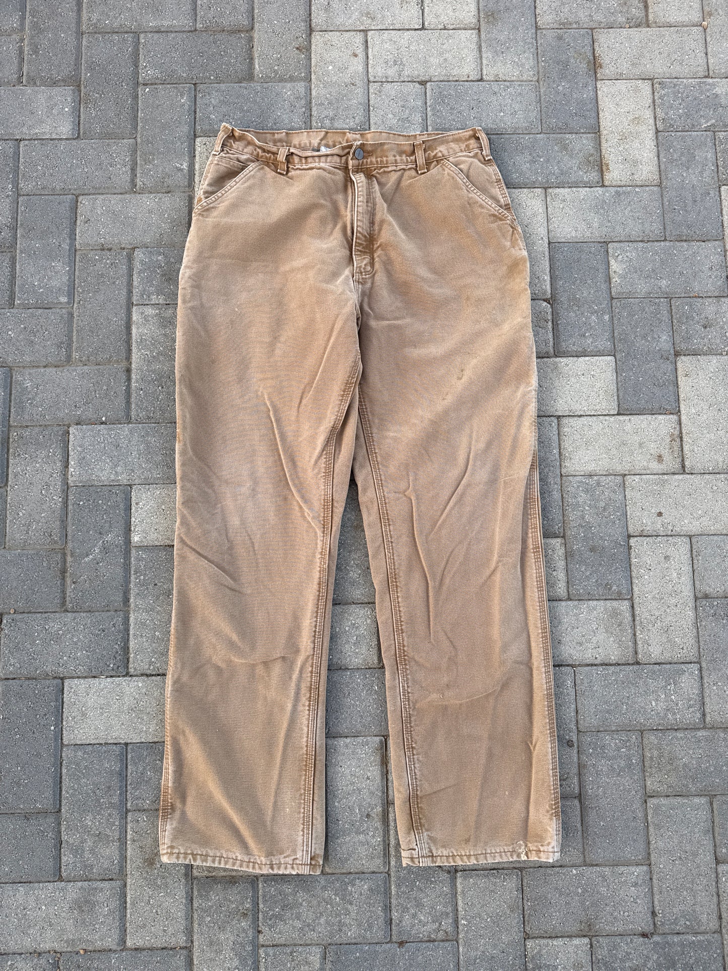 (38x36) Carhartt B111 Khaki Flannel Lined Pants