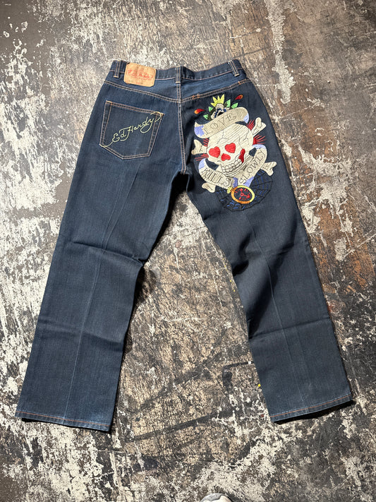 (36x34) Y2K Men’s Ed Hardy Denims Embroidered