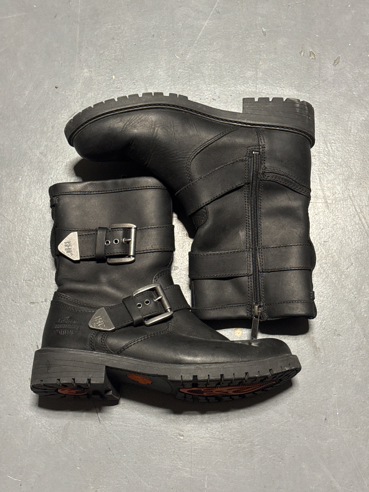 (8.5) Harley Davidson Men's Wilder Black Leather Boots