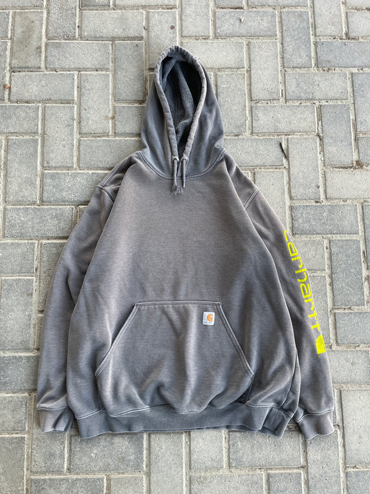 (XL) Sunfaded Grey Carhartt Hoodie