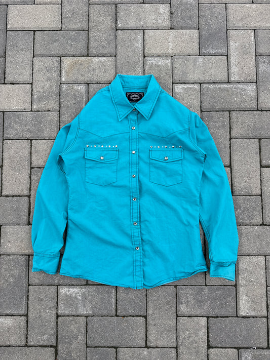 (M) Cow Girl Hardware Gemmed Button-Up Shirt