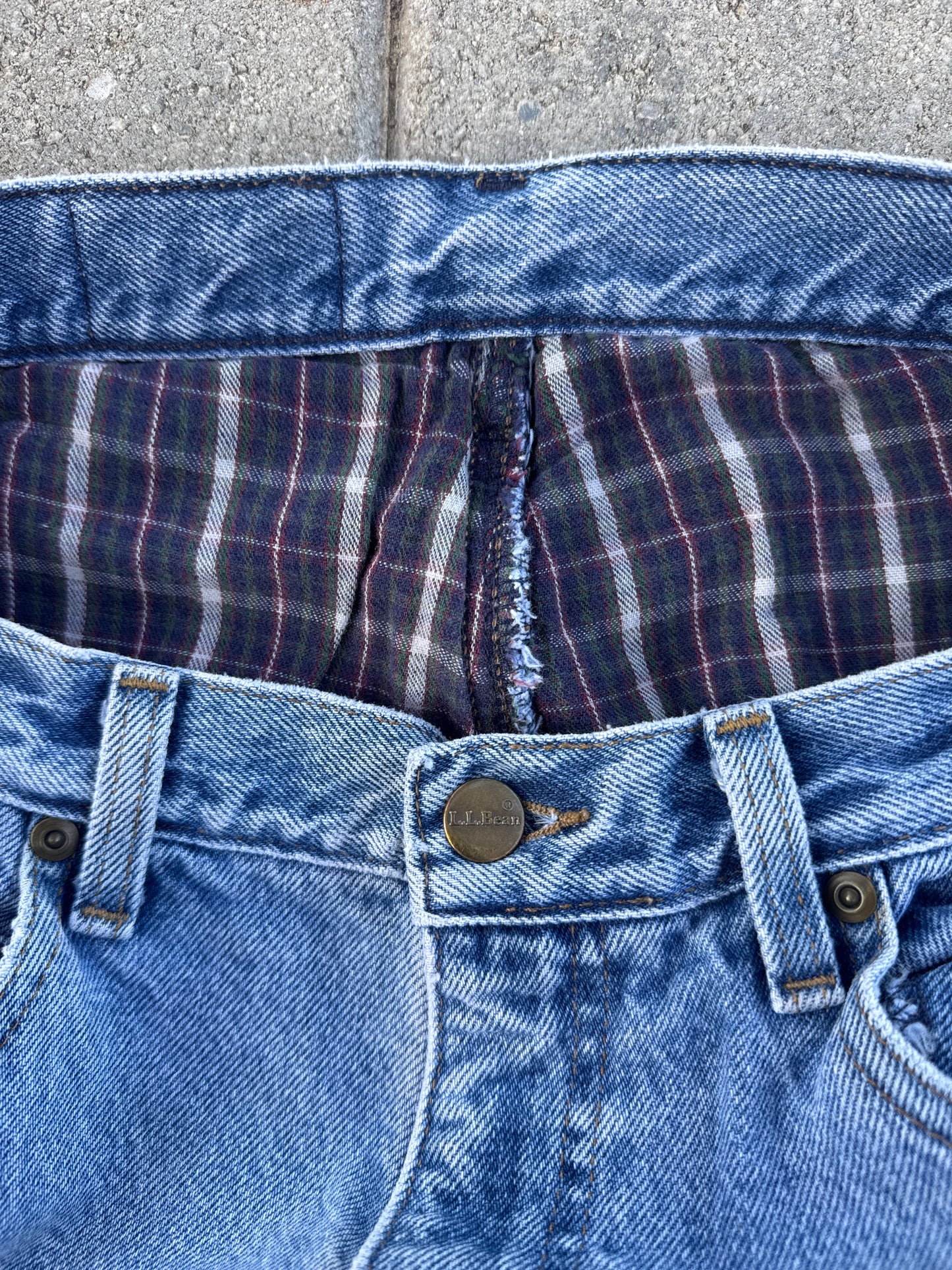 (34x29) Vintage L.L. Bean Flannel Lined Denim Pants