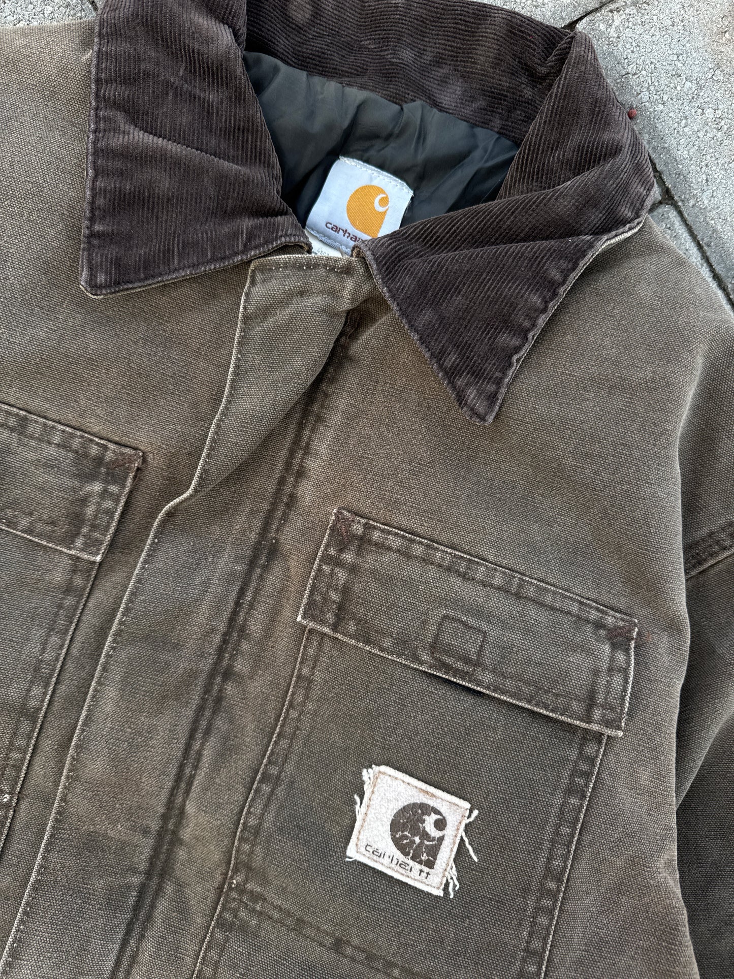 (2XL) Vintage Carhartt Chore Insulated Canvas Brown Jacket