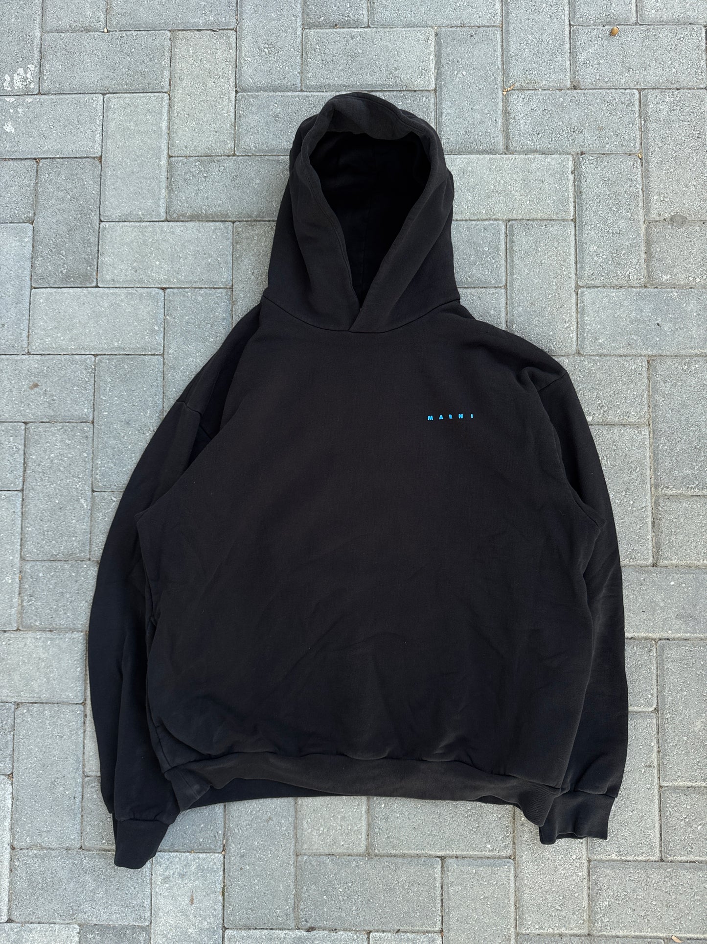 (XL) Marni Distorted Logo Black Hoodie