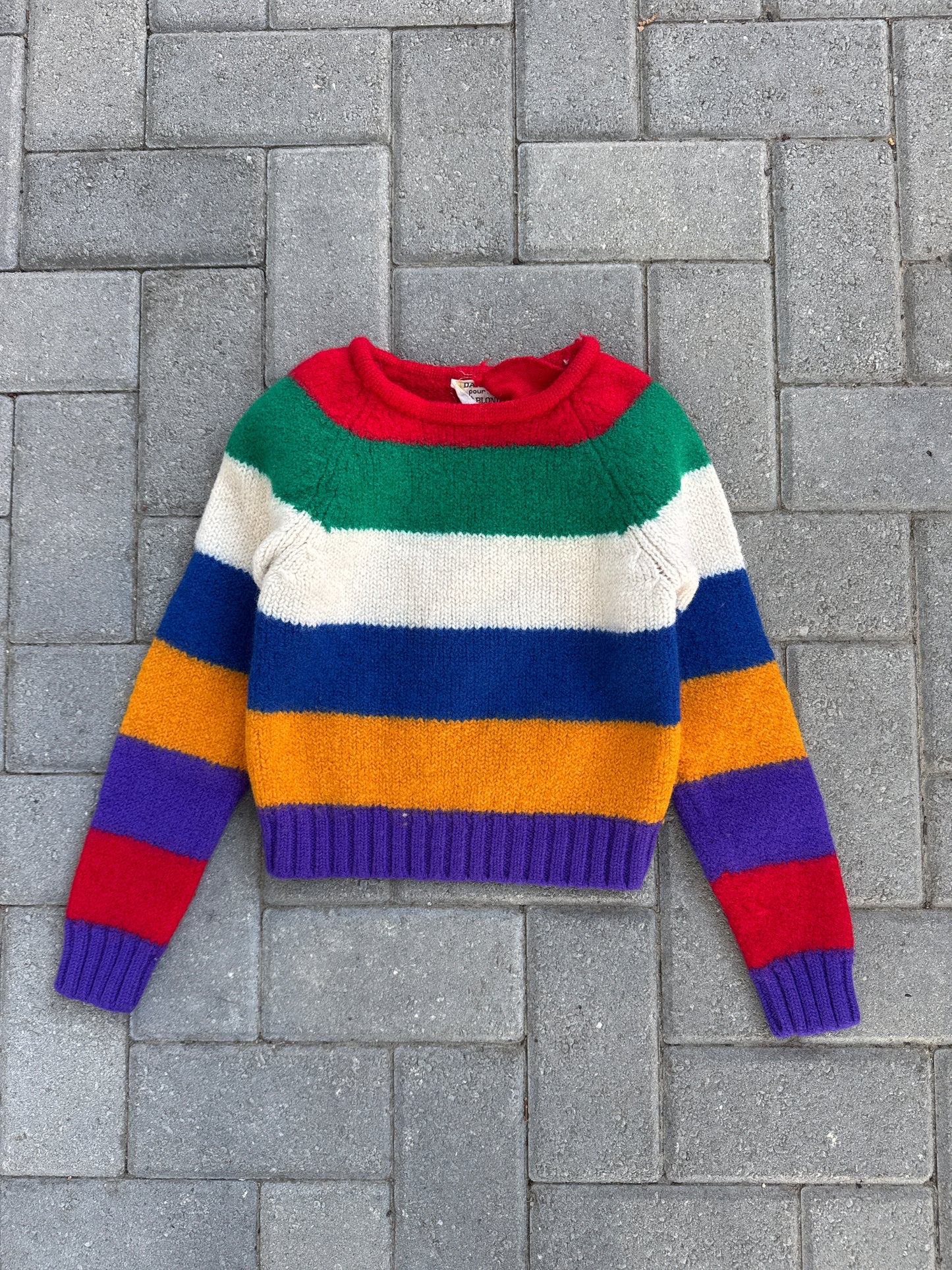 (M) True Vintage Daisy Pour Bébé Blond Wool Women Sweater