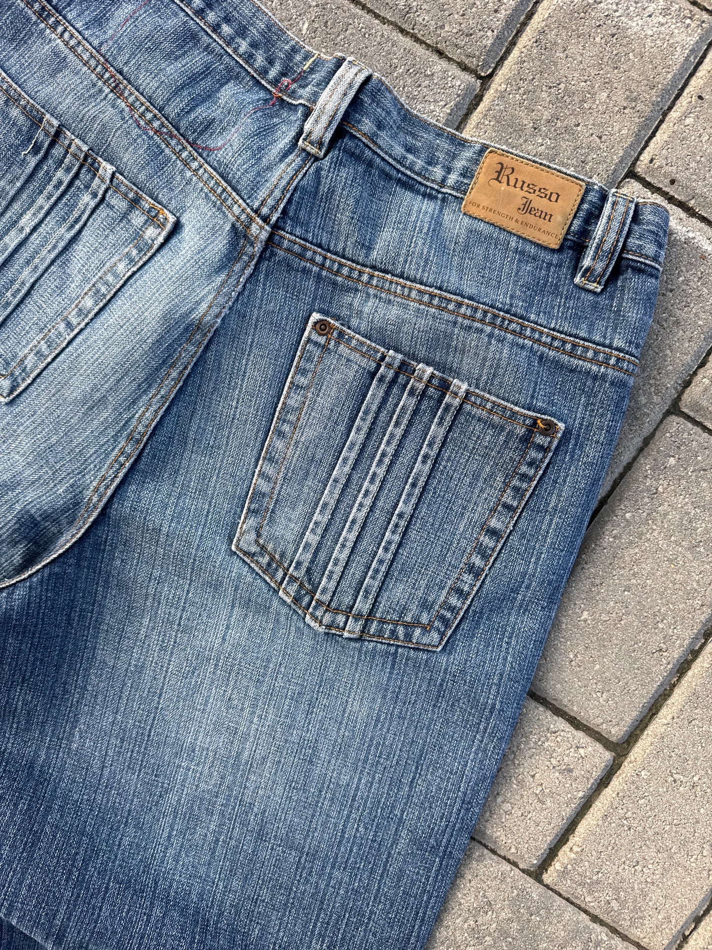 (34x32) Russo Jean Y2K Baggy Denim Pants
