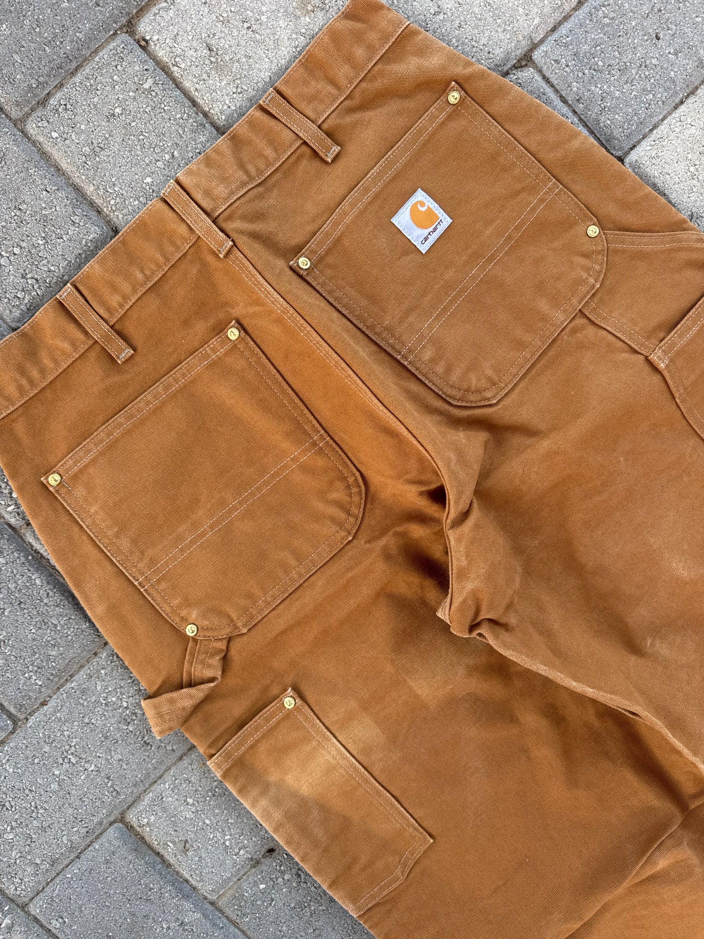 (32x36) Carhartt B01 Double-Knee Khaki Denim Pants
